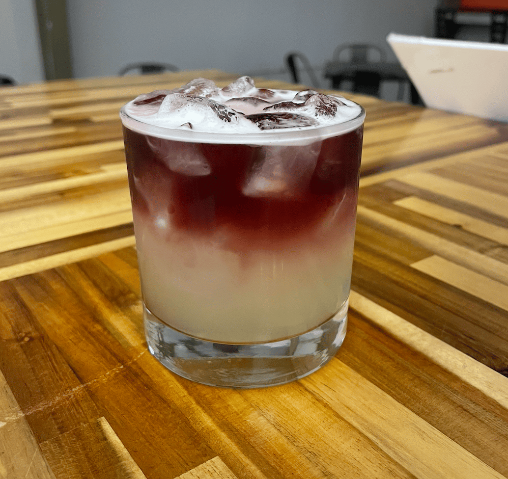 New York Sour with canadian wicket and red wine float