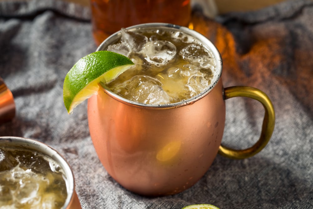 Kentucky Mule Cocktail in a stylish mug